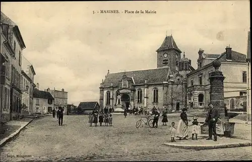 Ak Marines Val-de-Oise, Place de la Mairie