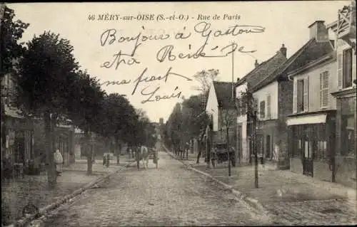 Ak Méry sur Oise Val-de-Oise, Rue de Paris