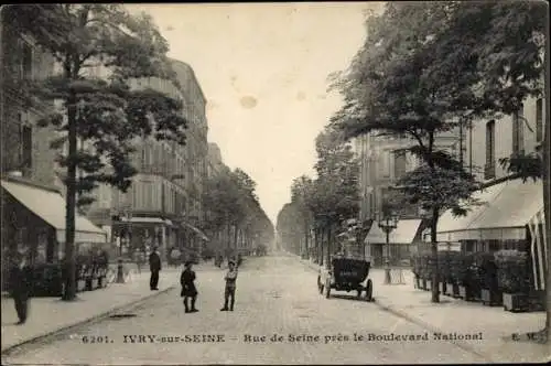 Ak Ivry sur Seine Val de Marne, Rue de Seine près le Boulevard National