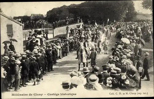 Ak Millénaire de Cluny Saône-et-Loire, Cortège historique