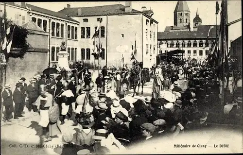 Ak Cluny Saône-et-Loire, Millénaire, Le Défilé