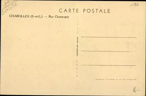 Ak Charolles Saône-et-Loire, Rue Champagny