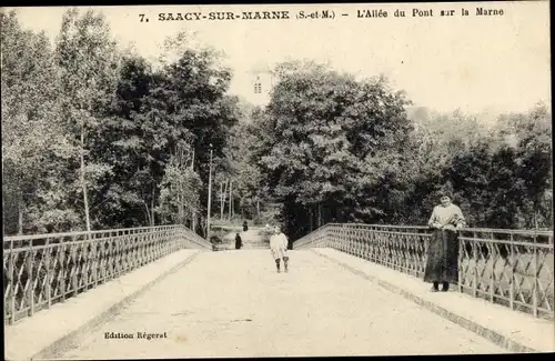 Ak Saacy sur Marne Seine et Marne, Allée du Pont sur la Marne