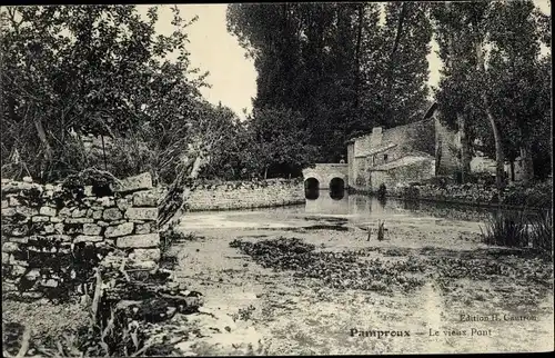 Ak Pamproux Deux Sevres, Le vieux Pont