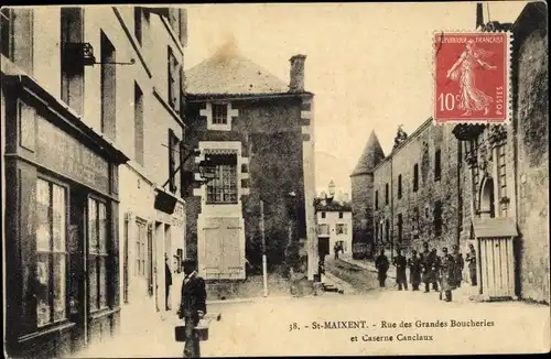 Ak Saint Maixent Deux Sevres, Rue des Grandes Boucheries, Caserne Canclaux
