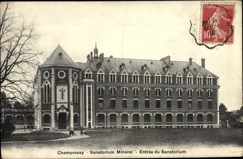 Ak Champrosay Essonne, Sanatorium Minoret, Entrée du Sanatorium