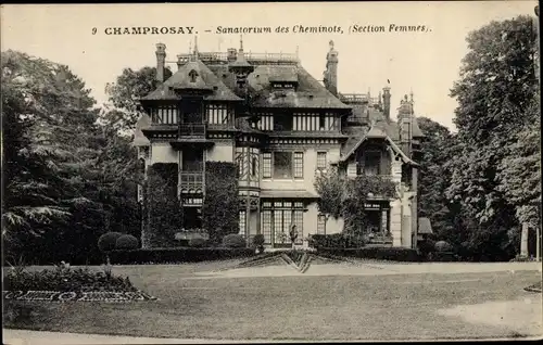 Ak Champrosay Essonne, Sanatorium des Cheminots