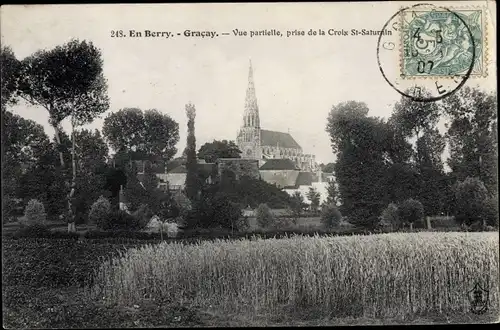 Ak Gracay Cher, Vue partielle, prise de la Croix St. Saturnin