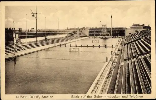 Ak Düsseldorf, Stadion, Schwimmbecken, Tribünen