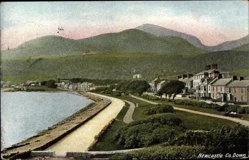 Postcard Newcastle Down Nordirland, Panorama