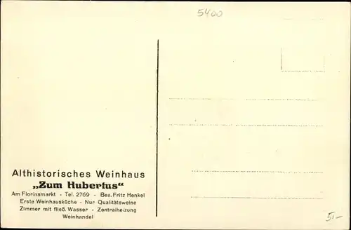 Künstler Ak Koblenz in Rheinland Pfalz, St. Hubertus