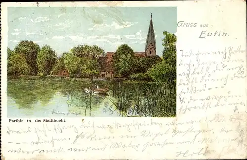 Litho Eutin in Ostholstein, Partie in der Stadtbucht