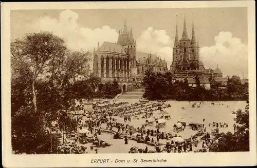 Ak Erfurt in Thüringen, Dom und St. Severikirche