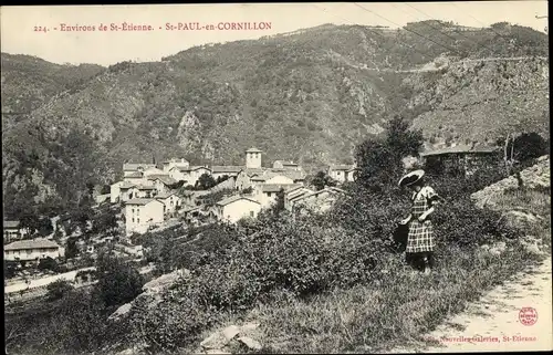 Ak St. Paul en Cornillon Loire, Panorama