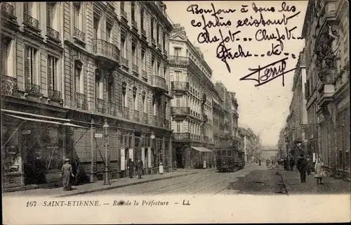 Ak Saint Étienne Loire, Rue de la Préfecture