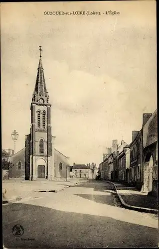 Ak Ouzouer sur Loire Loiret, L'Église