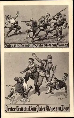 Künstler Ak Hoffmann, Ad., Jeder Tritt ein Britt, Jeder Klaps ein Japs