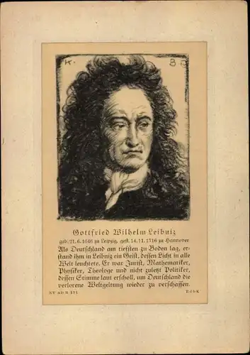 Künstler Ak Gottfried Wilhelm Leibniz, Portrait