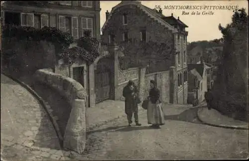 Ak Montmorency Val-de-Oise, Rue de la Grille