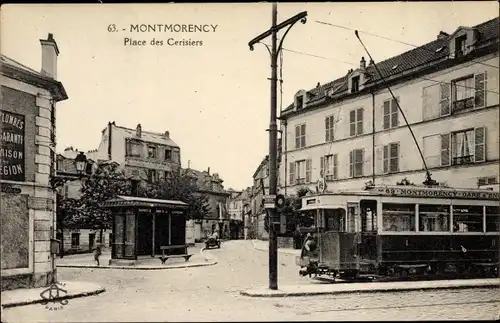 Ak Montmorency Val-de-Oise, Place des Cerisiers