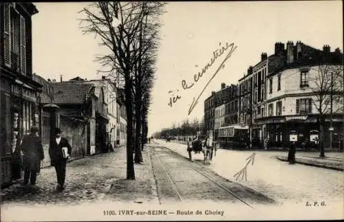 Ak Ivry sur Seine Val de Marne, Route de Choisy