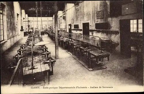Ak Cluny Saône-et-Loire, École pratique Départementale d'Industrie, Ateliers de Serrurerie