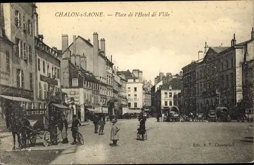 Ak Chalon sur Saône-et-Loire, Place de l'Hôtel de Ville