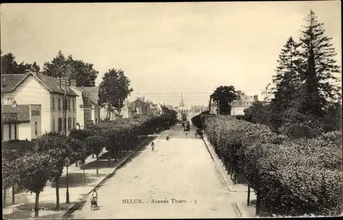 Ak Melun Seine et Marne, Avenue Thiers