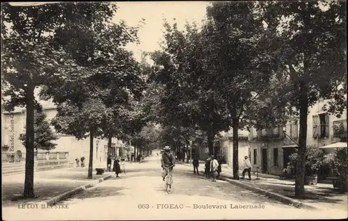 Ak Figeac Lot, Boulevard Labernade