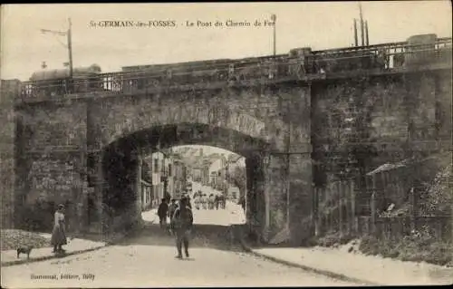 Ak St. Germain des Fosses Allier, Le Pont du Chemin de Fer