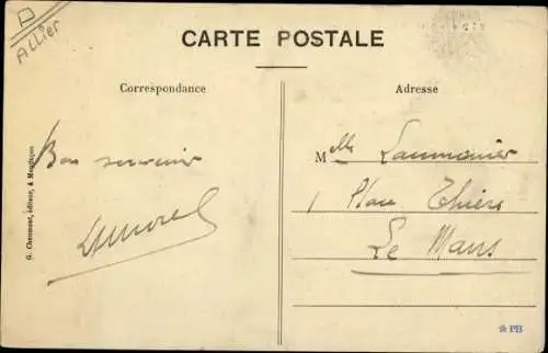 Ak Montlucon Allier, L'Avenue de la Gare, Vue prise de la Gare