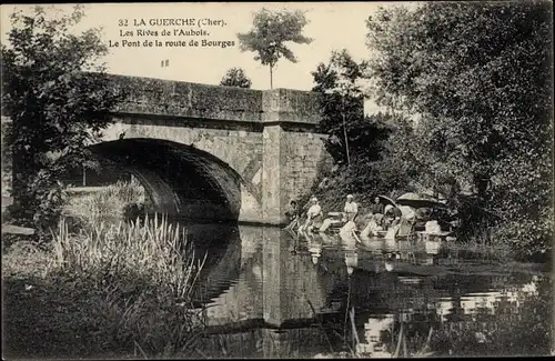 Ak La Guerche Cher, Les Rives de l'Aubois, Pont de la route de Bourges