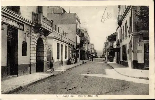 Ak Bizerte Tunesien, Rue de Barcelone