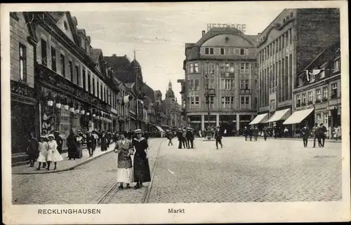 Ak Recklinghausen im Ruhrgebiet, Marktplatz