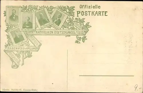 Ak Essen im Ruhrgebiet, 53. Generalversammlung der Katholiken Deutschlands 1906, Papst Pius X.