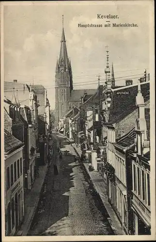 Ak Kevelaer am Niederrhein, Hauptstraße mit Marienkirche