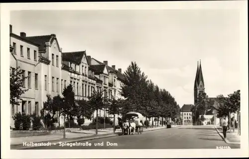 Ak Halberstadt in Sachsen Anhalt, Spiegelstraße und Dom