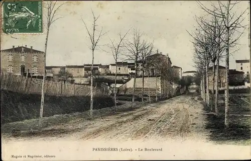 Ak Panissières Loire, Le Boulevard