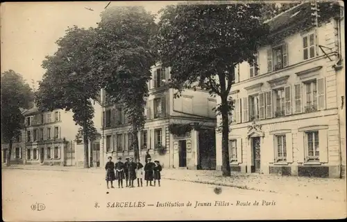 Ak Sarcelles Val-de-Oise, Institution de Jeunes Filles, Route de Paris