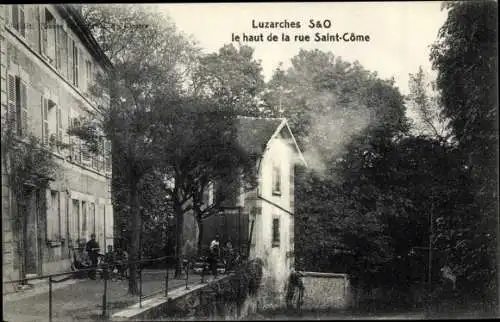 Ak Luzarches Val-de-Oise, Le haut de la rue Saint Côme