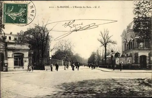 Ak St. Mandé Val-de-Marne, L'Entrée du Bois