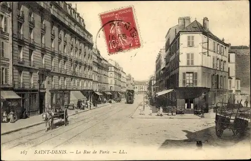 Ak Saint Denis Seine Saint Denis, La Rue de Paris
