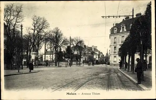 Ak Melun Seine et Marne, Avenue Thiers