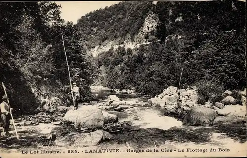 Ak Lamativie Lot, Gorges de la Cère, Le Flottage du Bois