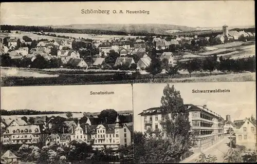 Ak Schömberg im Nordschwarzwald, Sanatorium, Schwarzwaldheim, Totalansicht