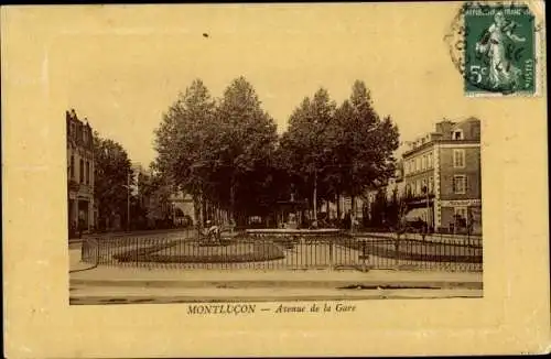 Ak Montlucon Allier, Avenue de la Gare
