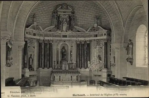 Ak Herbault Loir et Cher, Intérieur de l'Eglise