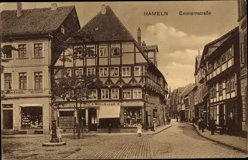Ak Hameln in Niedersachsen, Emmernstraße, Geschäft Willy Arend