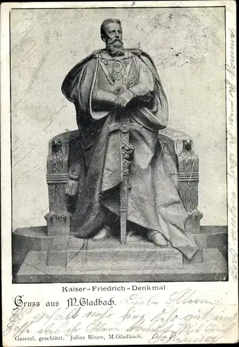 Ak Mönchengladbach Nordrhein Westfalen, Kaiser Friedrich Denkmal