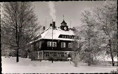 Ak Neudorf Sehmatal im Erzgebirge, Kindergenesungsheim Bethlehemstift, Schneelandschaft, Winter